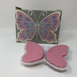 Butterfly Glass Soap Dish Avon Wings of Beauty 2 Hostess Fragrance Soaps NOS